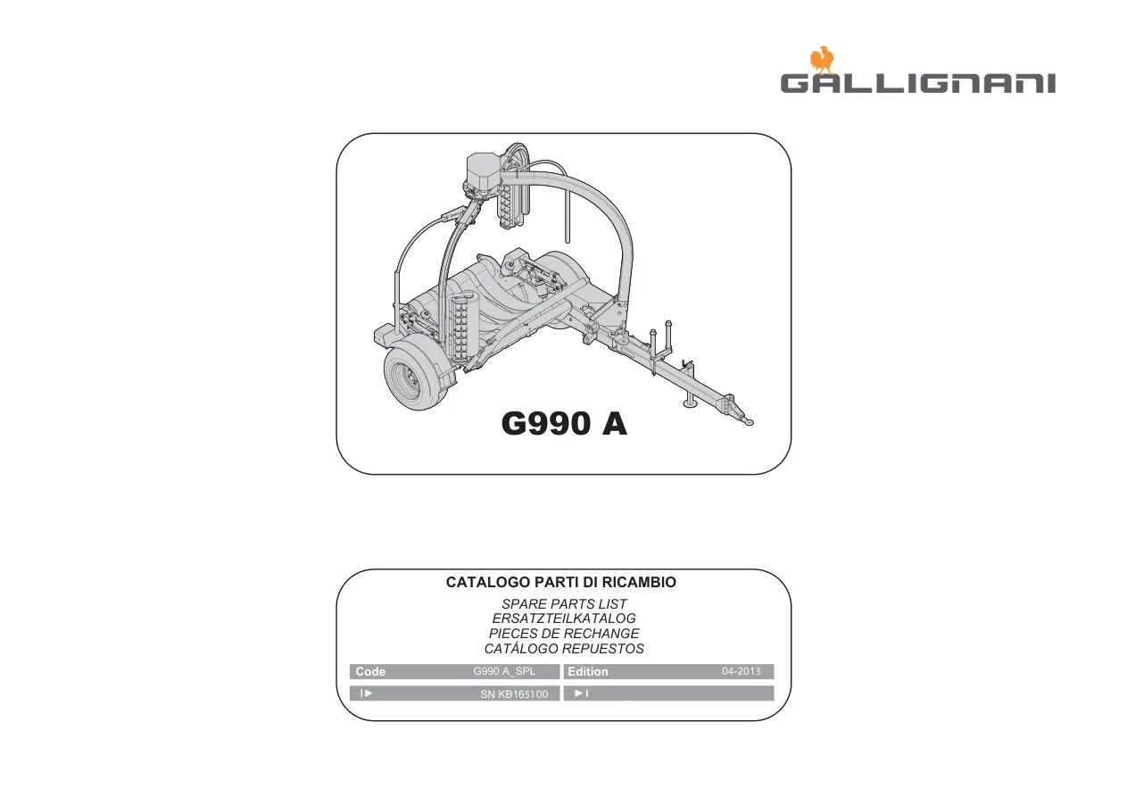 Gallignani G990A Parts Manual