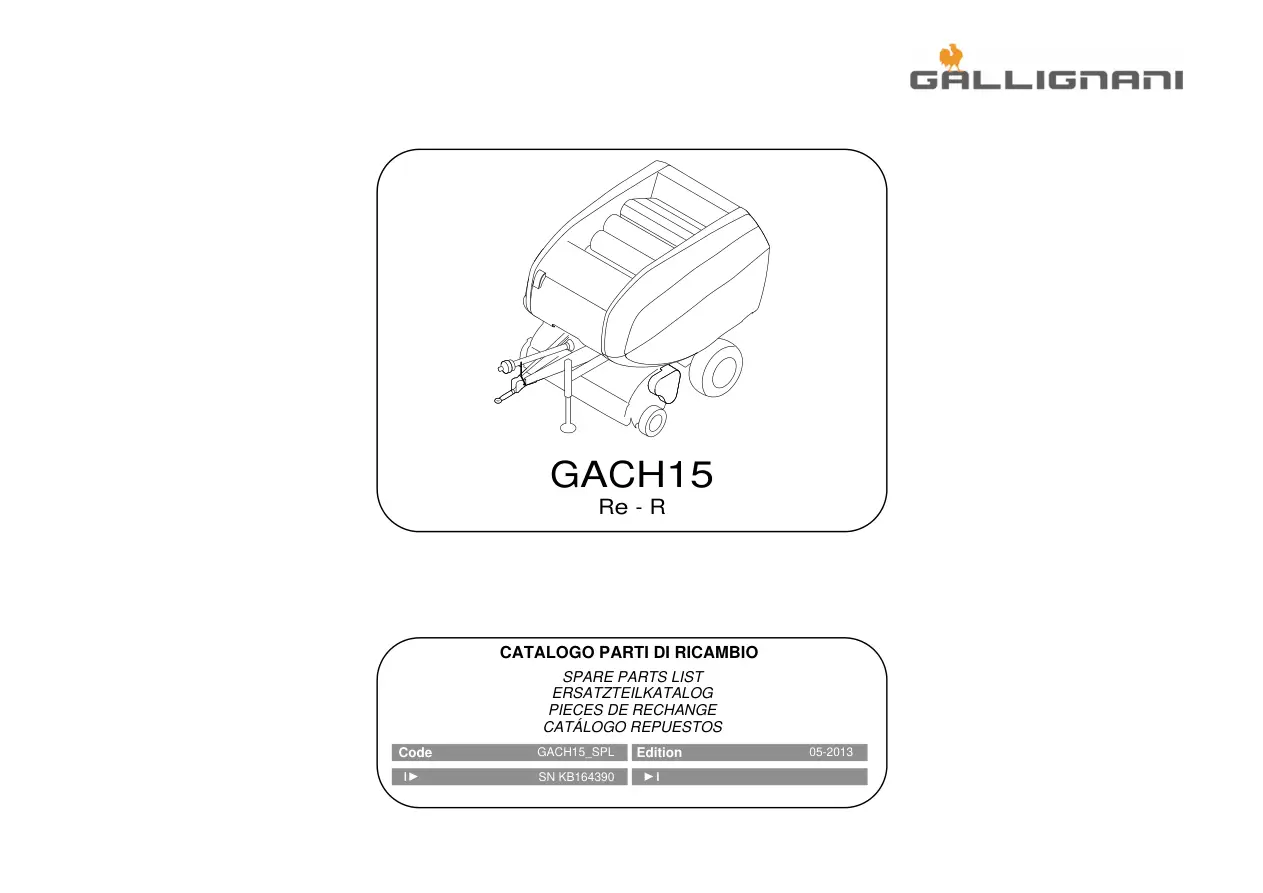Gallignani Gach15 Parts Manual