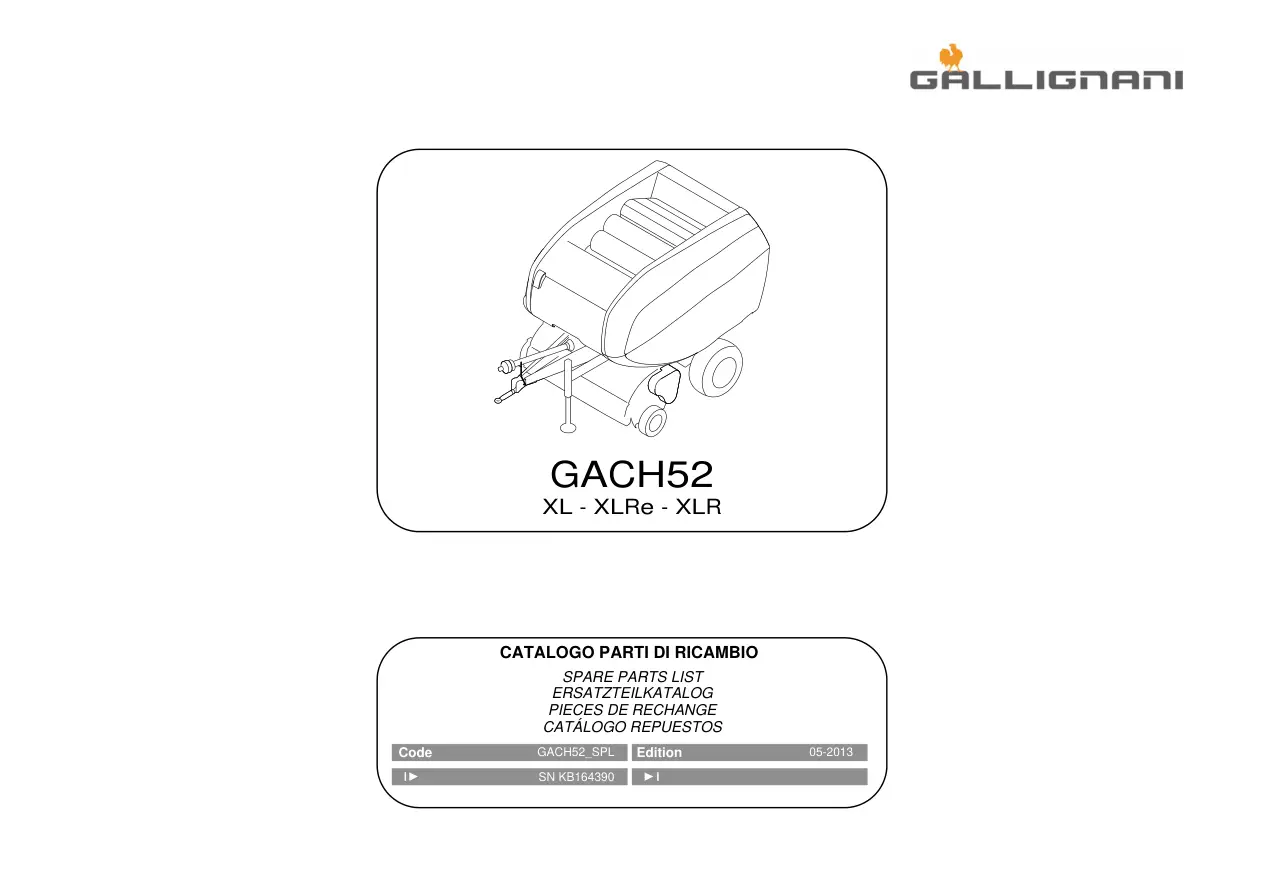Gallignani Gach52 Parts Manual
