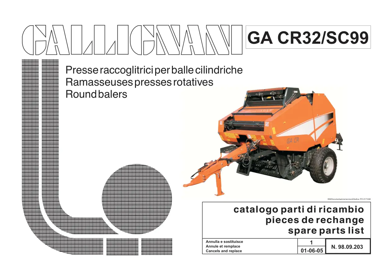 Gallignani Gacr32 Parts Manual