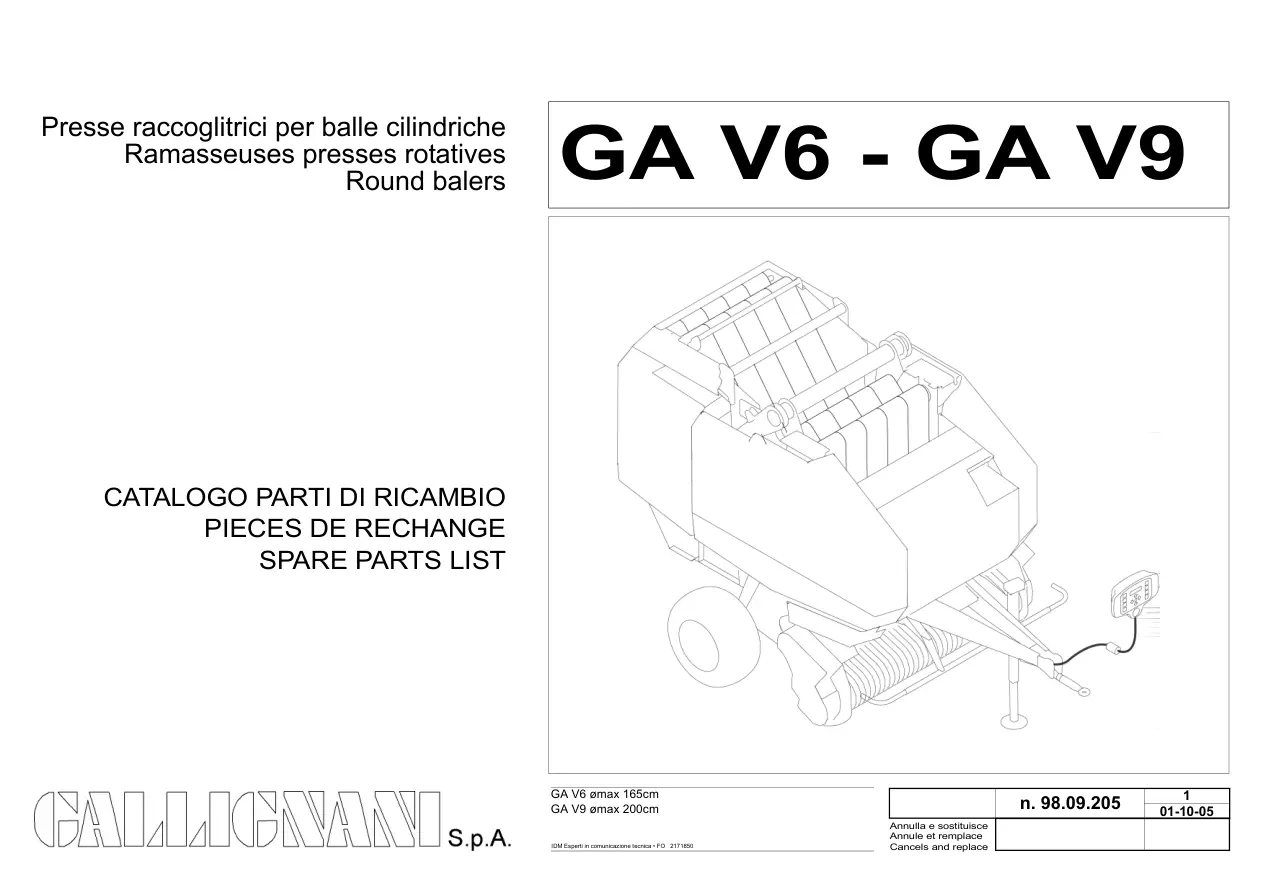 Gallignani Gav6 Gav9 Parts Manual