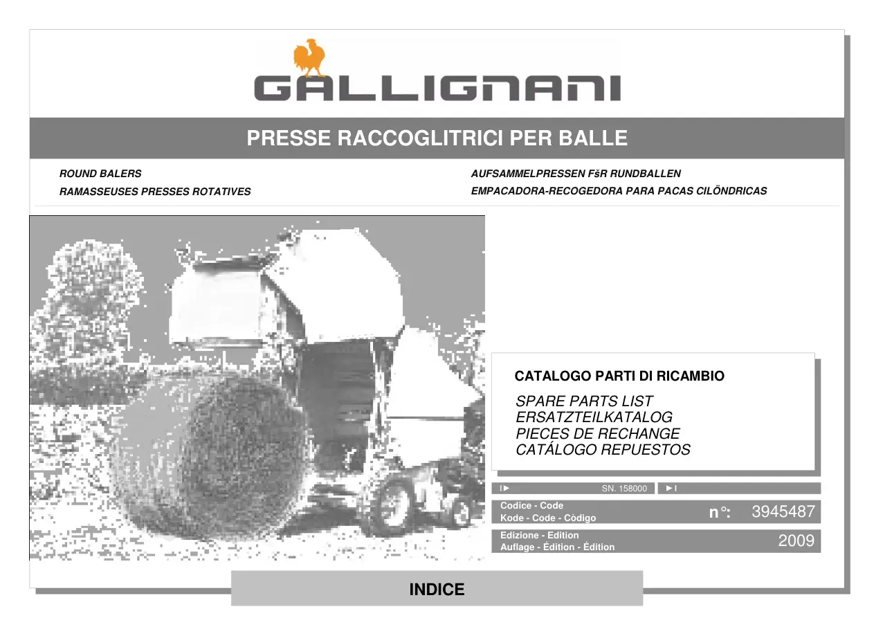 Gallignani Gav8 Gold Xlr Parts Manual