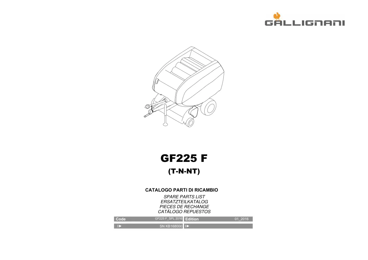 Gallignani Gf225 Parts Manual