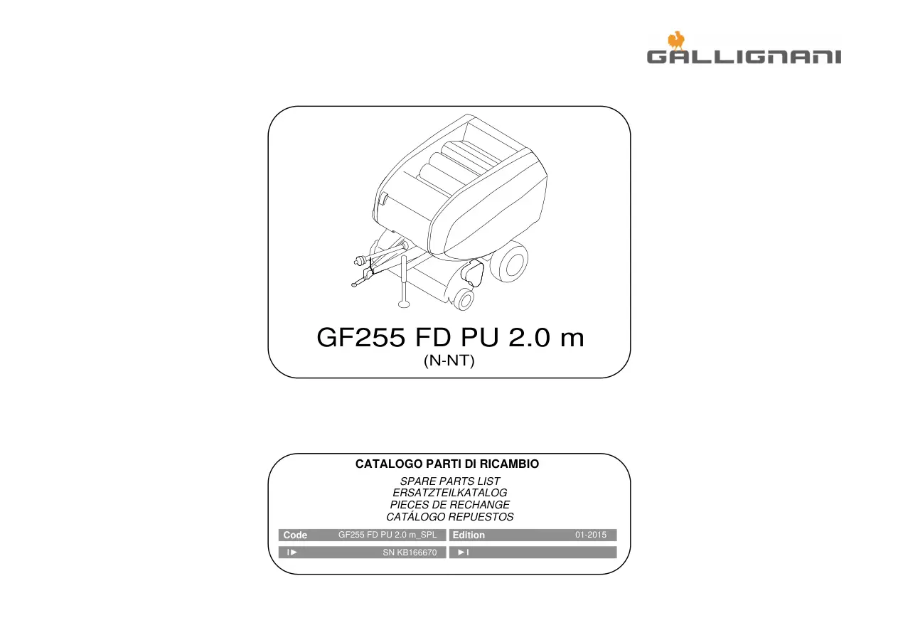 Gallignani Gf255 Fd Parts Manual