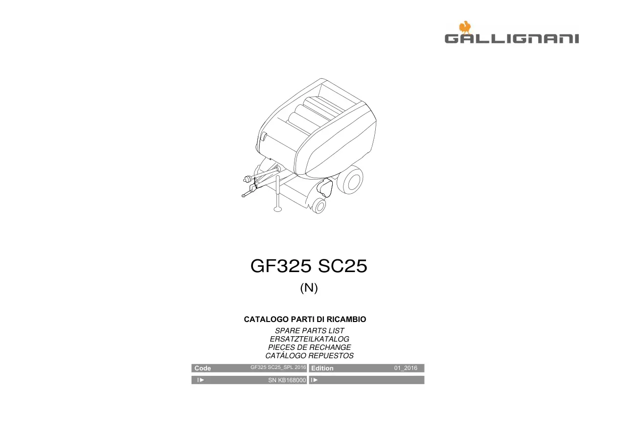 Gallignani Gf325 Sc25 Parts Manual
