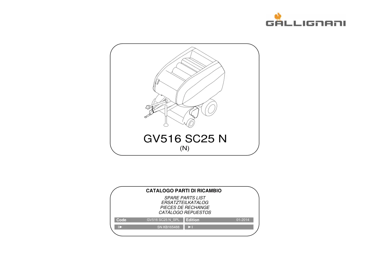 Gallignani Gv516 Sc25 Parts Manual