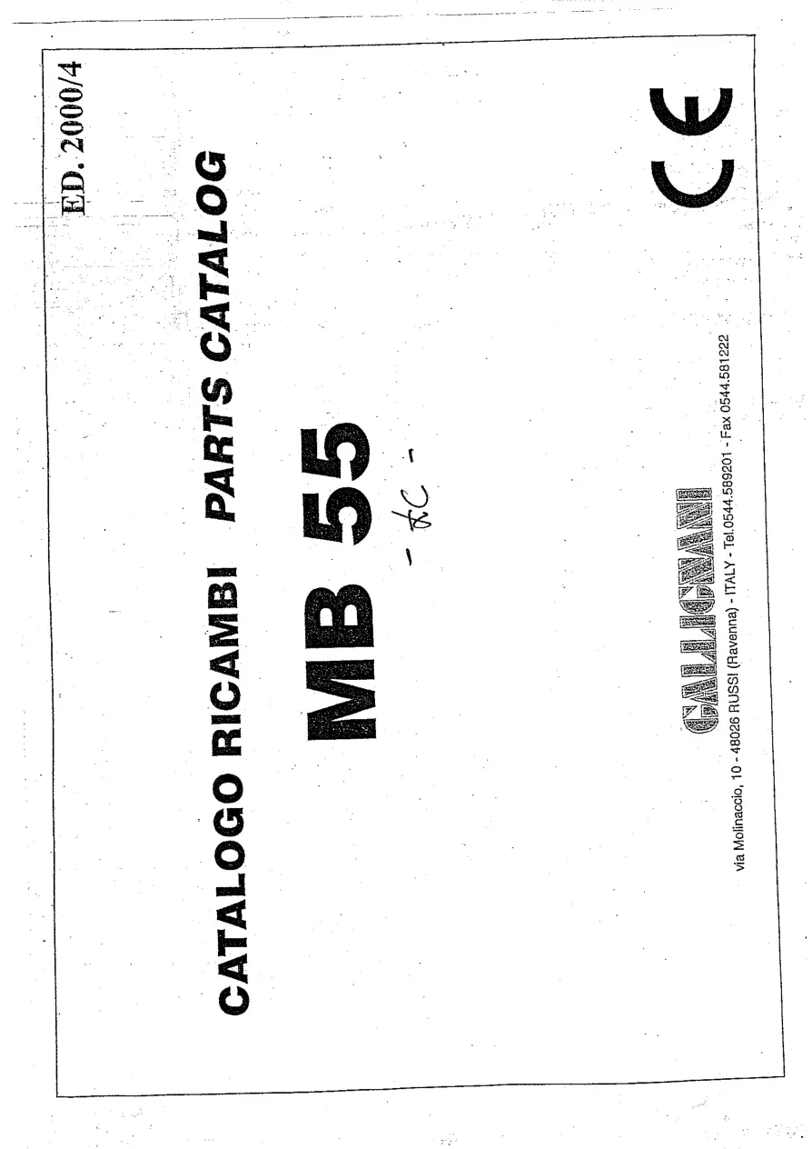 Gallignani Mb55 Parts Manual