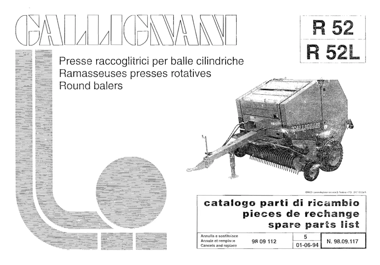 Gallignani R52 Parts Manual