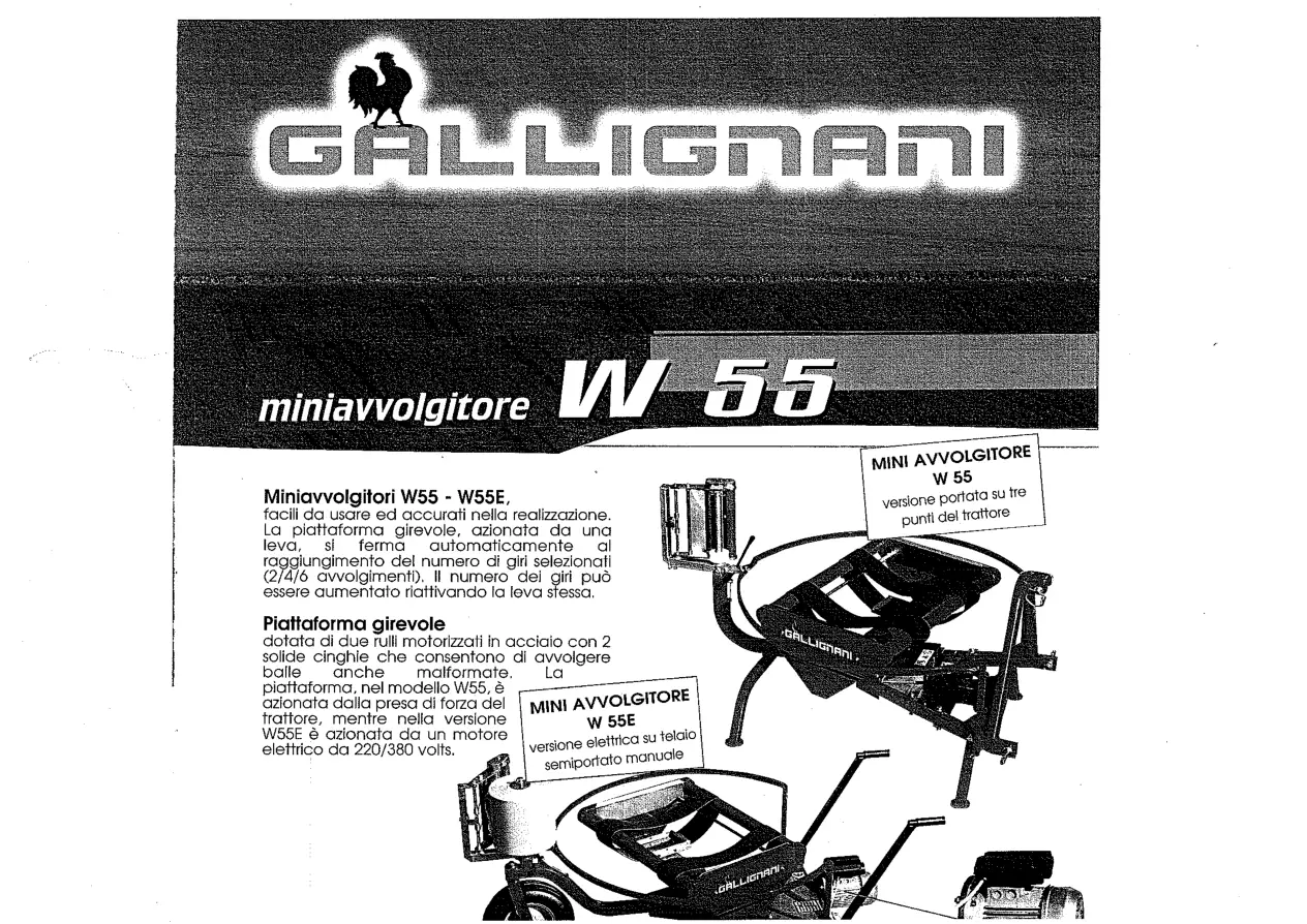 Gallignani W55 Avvolgitore Parts Manual