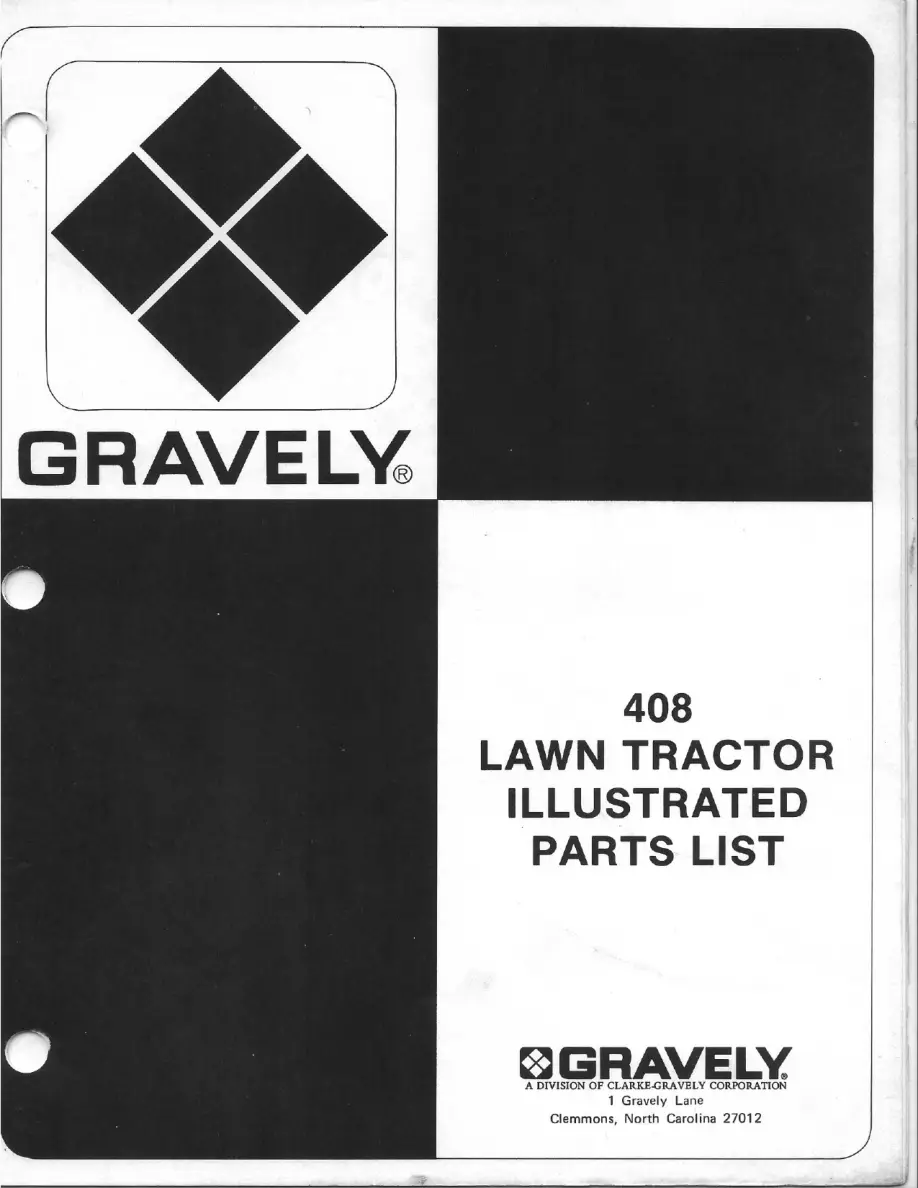 Gravely 408 Parts Manual