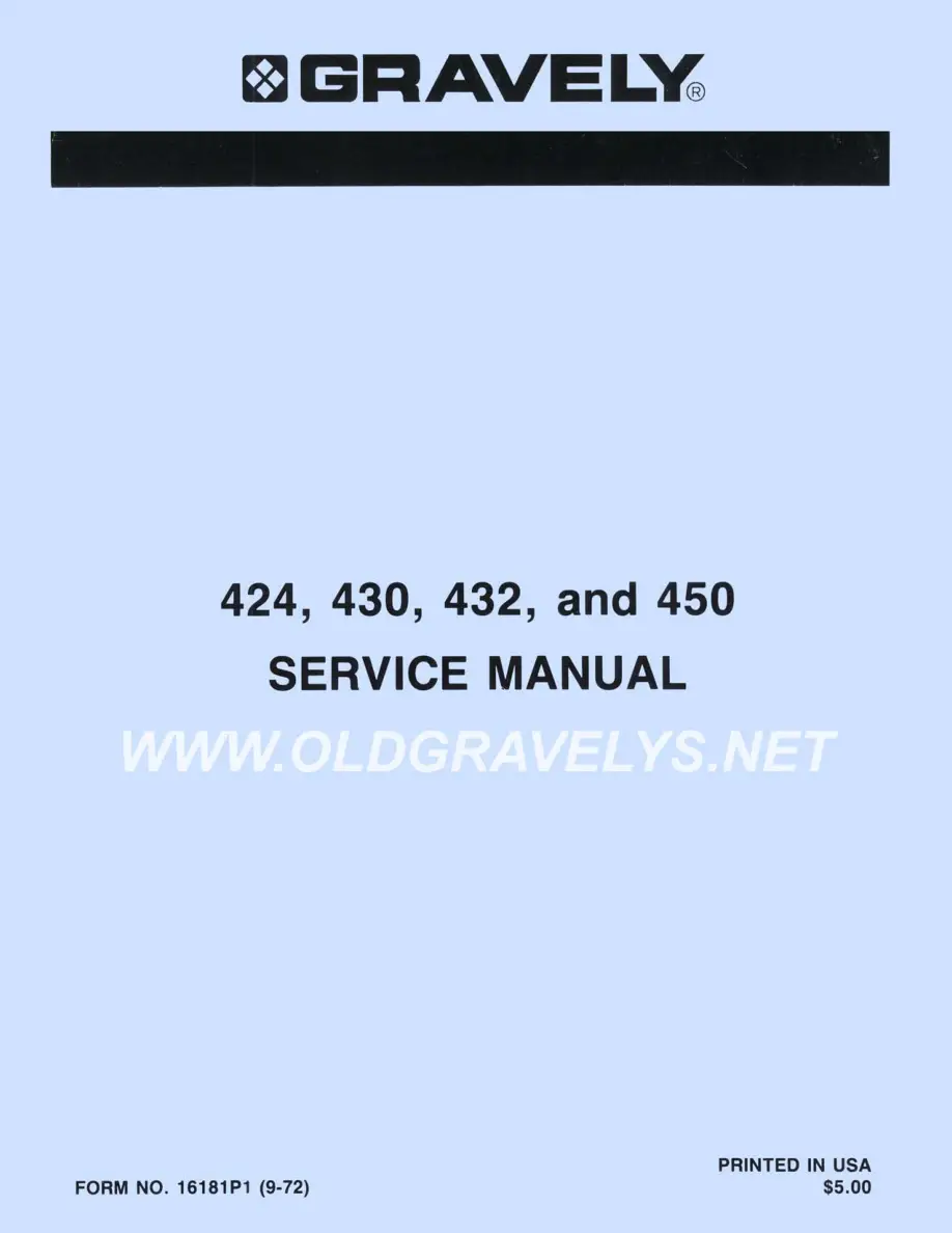 Gravely 424 430 432 450 Service Manual