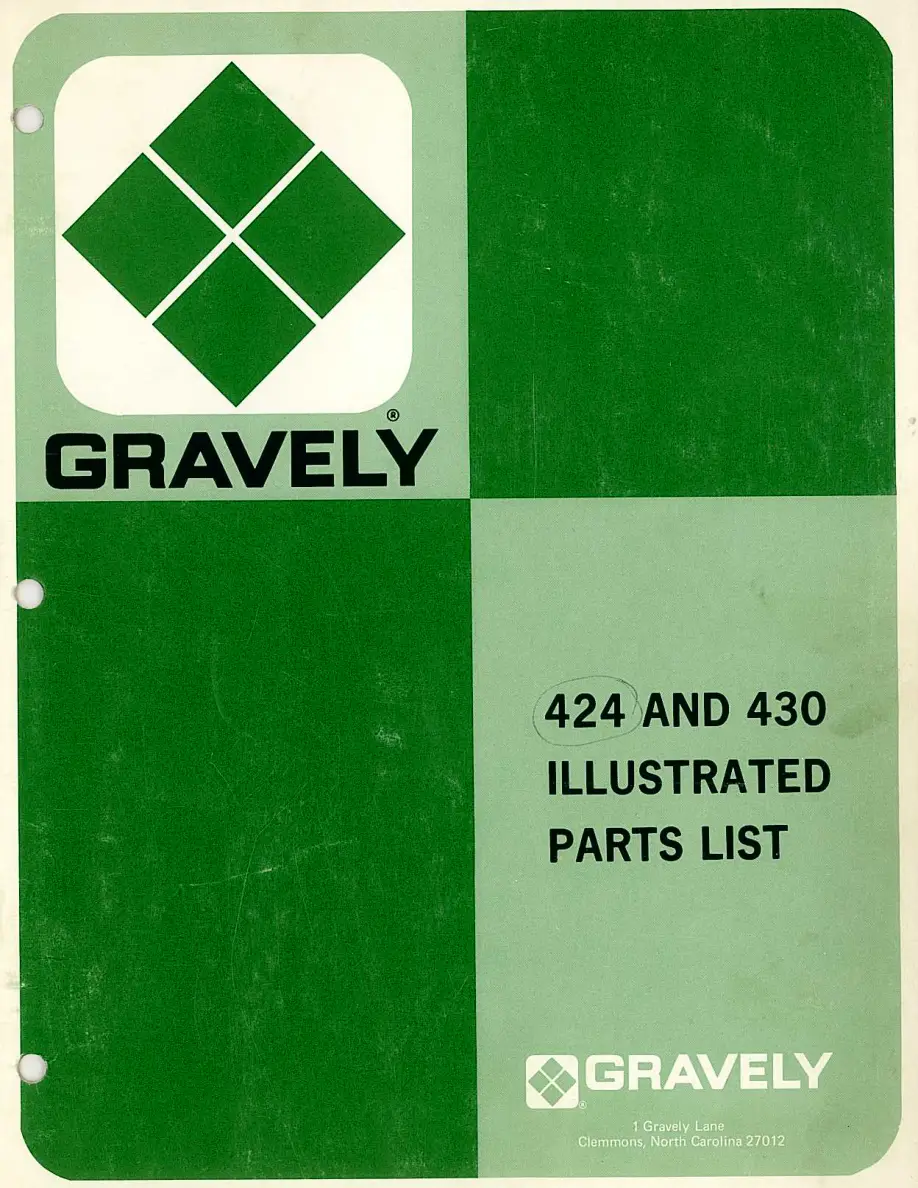 Gravely 424 430 Parts Manual