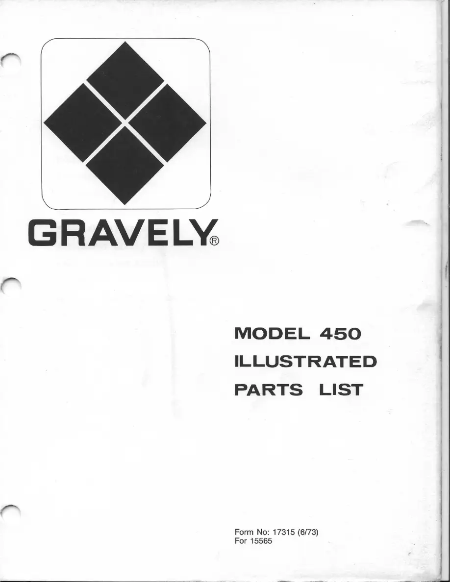 Gravely 450 Parts Manual