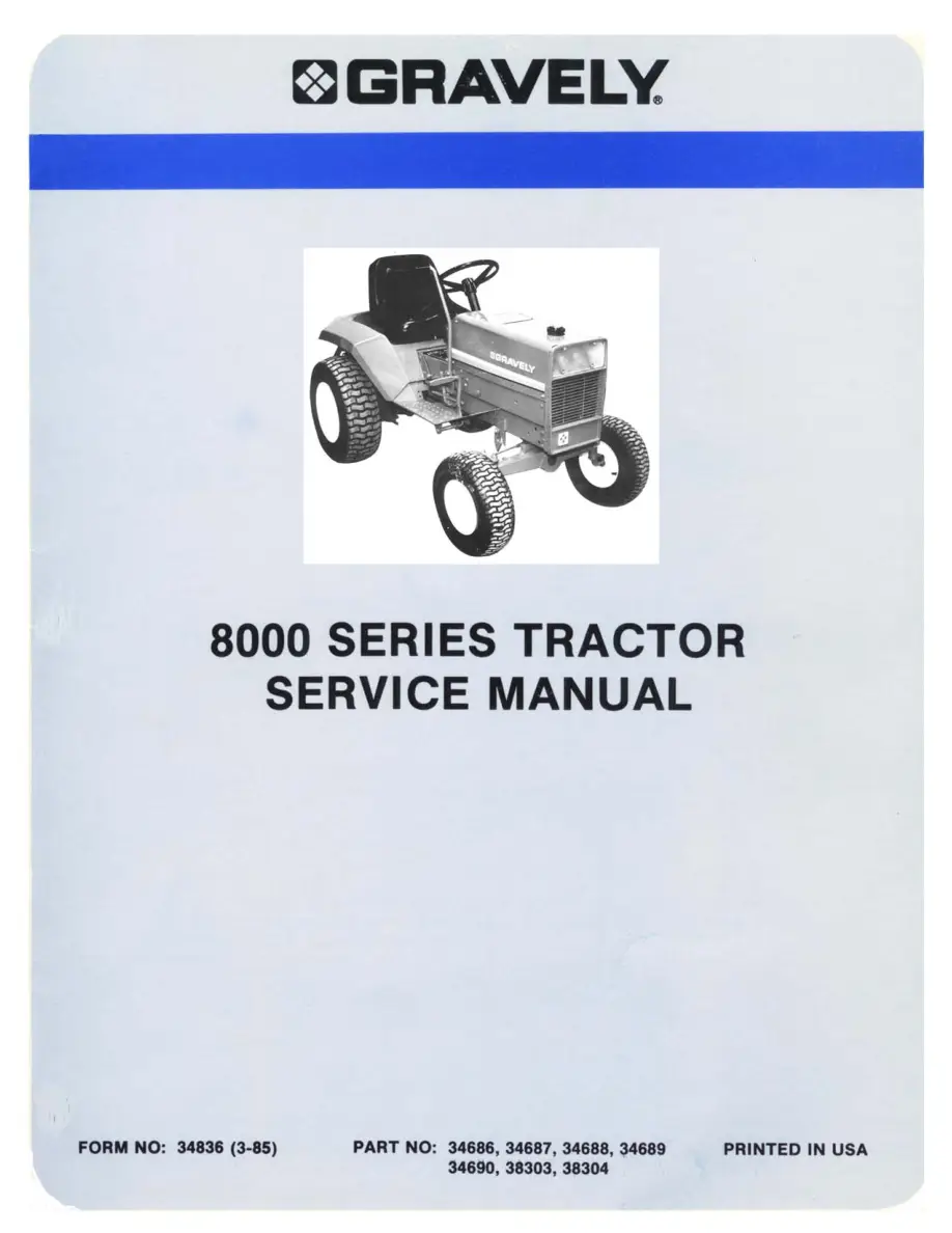 Gravely 8000 Service Manual