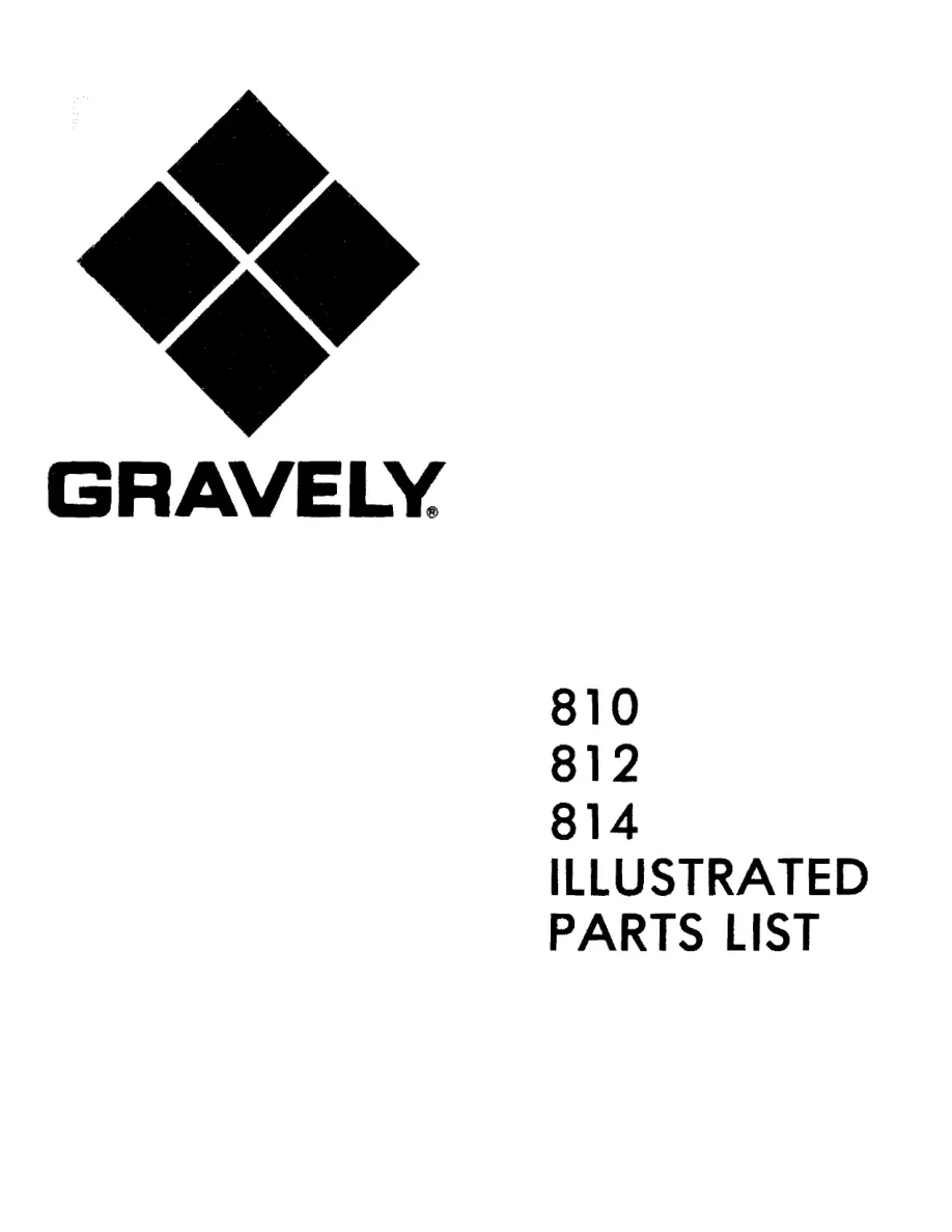 Gravely 810 812 814 Parts Manual