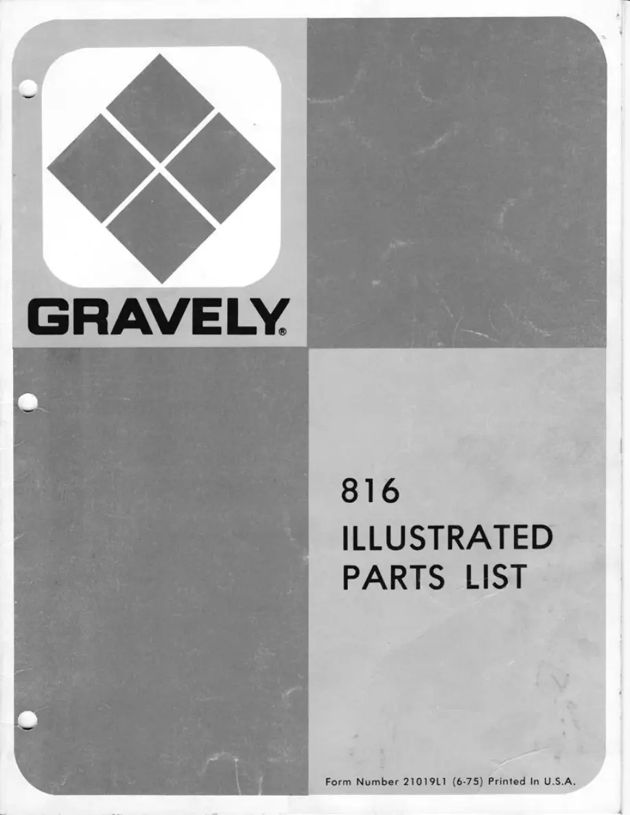 Gravely 816 Parts Manual