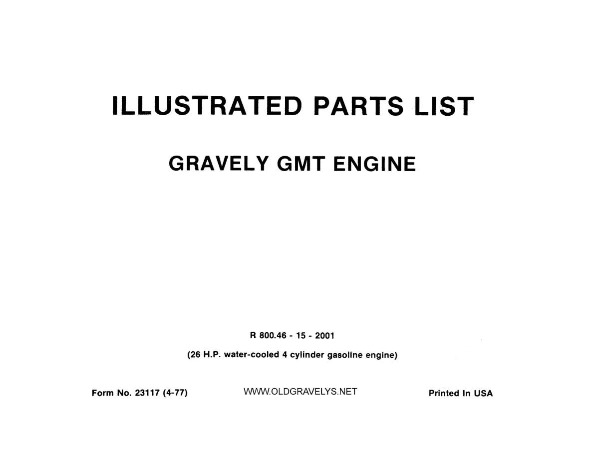 Gravely Gmt 9000 Ipl 0477 Parts Manual