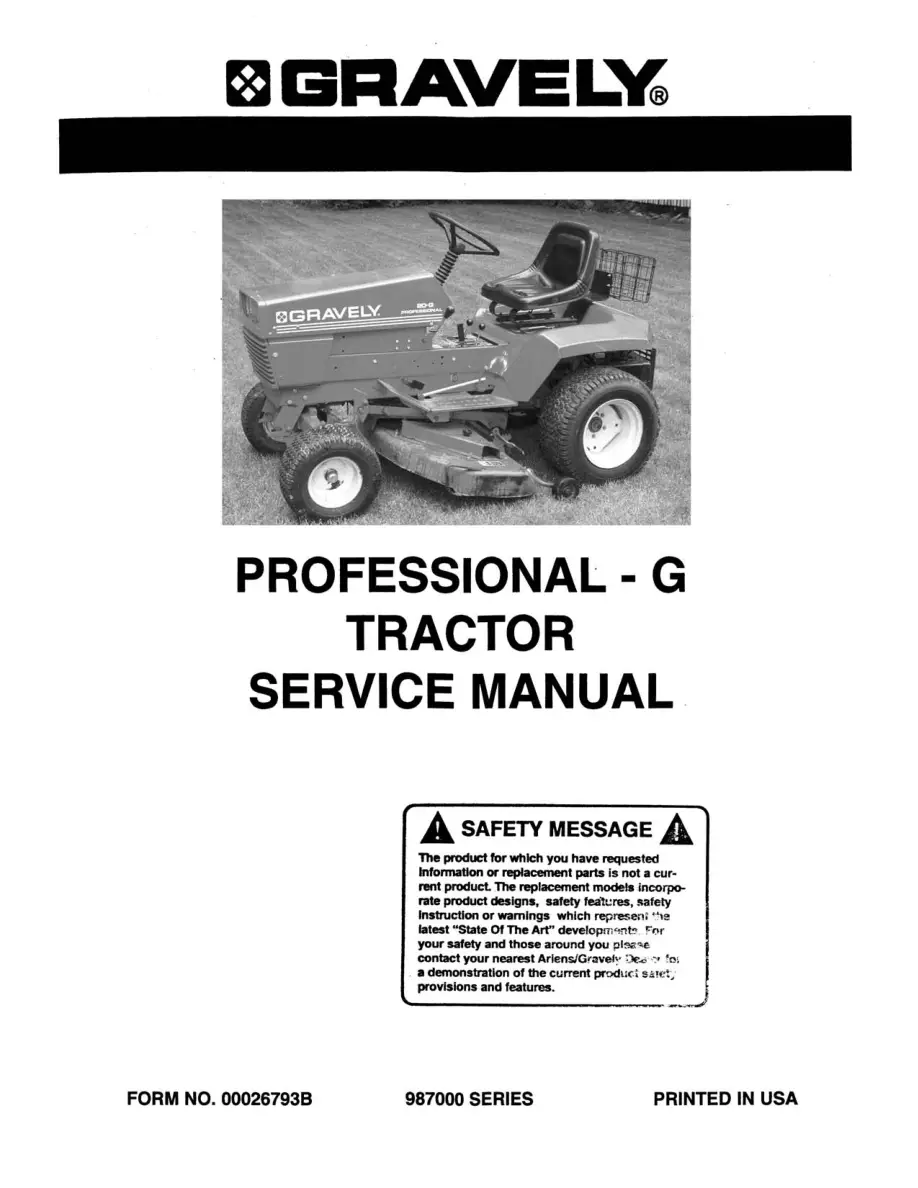 Gravely G Service Manual