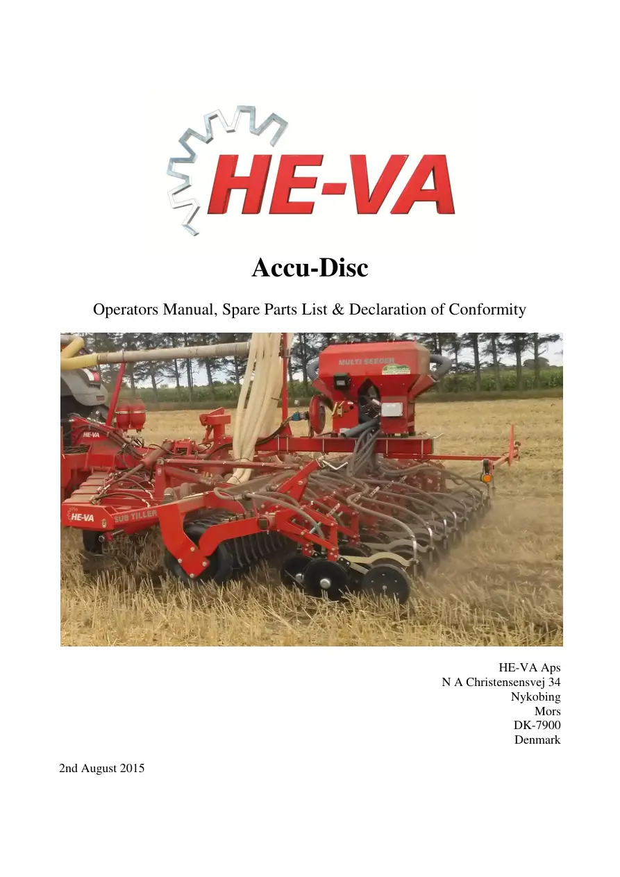 HE-VA He Va Accu Disc Disc Parts Manual