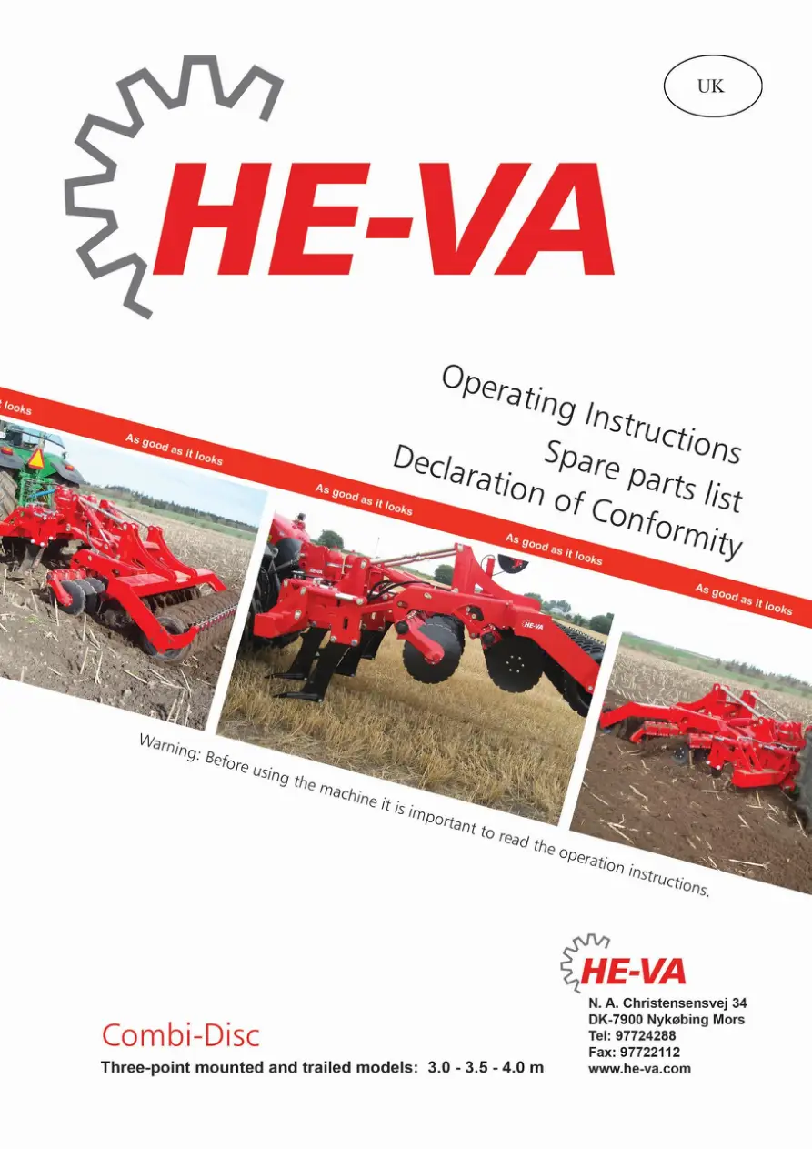 HE-VA He Va Disc 3.0 3.5 4.0 Disc Parts Manual