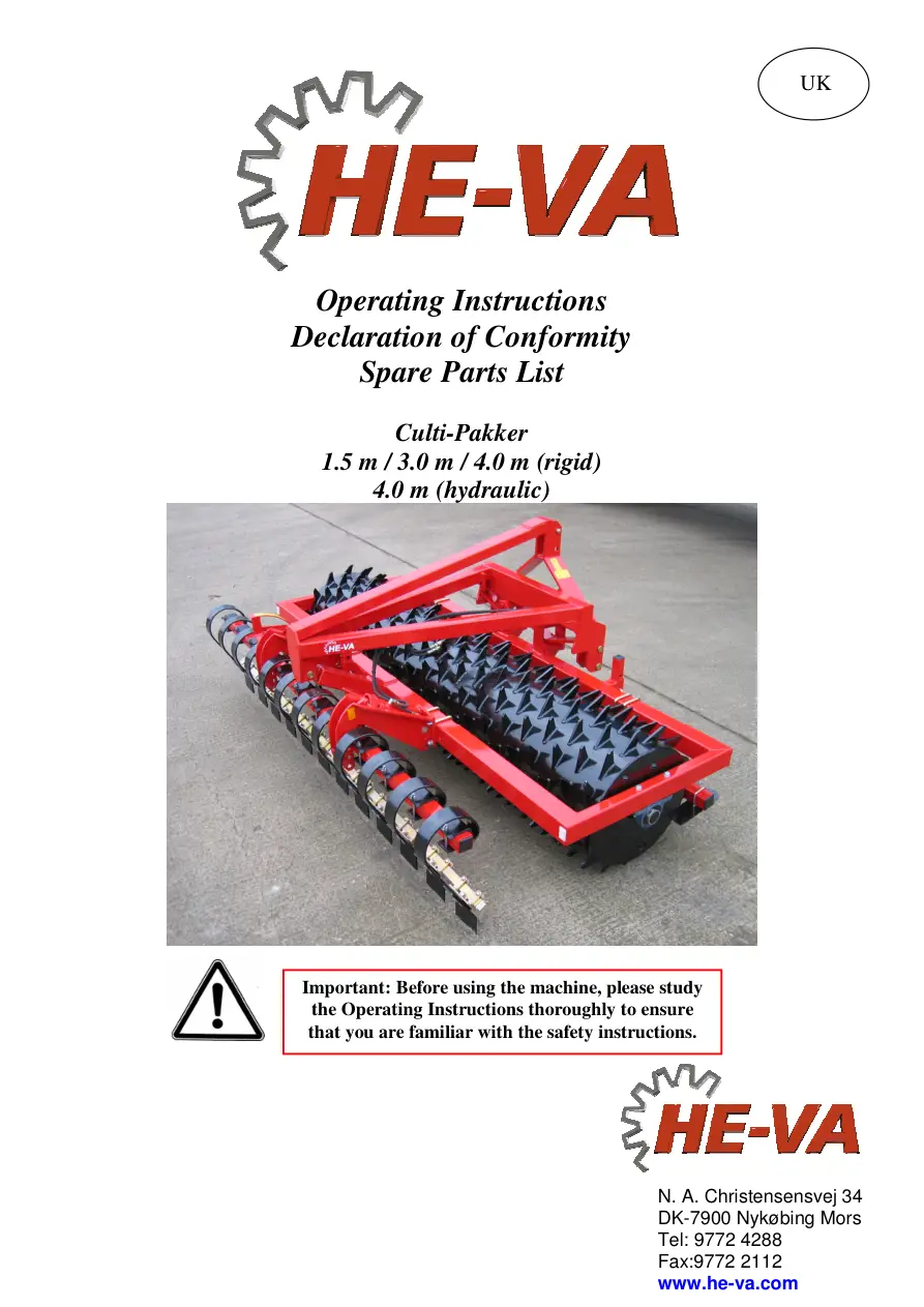 HE-VA He Va 1.5 3.0 4.0 Parts Manual