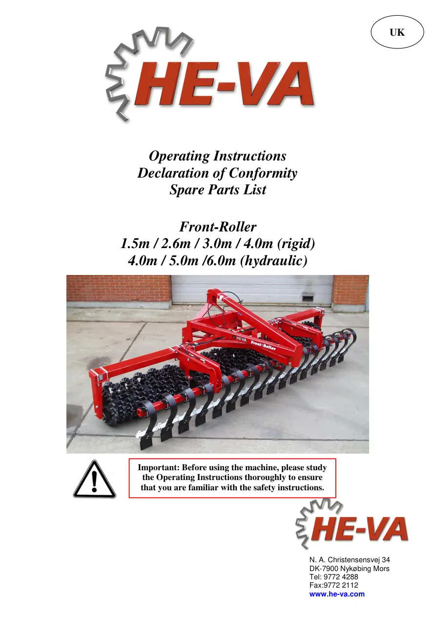 HE-VA He Va 1.5 2.6 3.0 4.0 5.0 6.0 Parts Manual