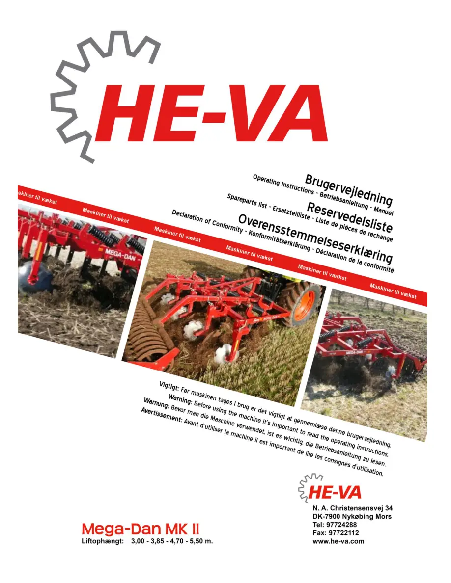 HE-VA He Va Mega Dan Mk Ii Parts Manual