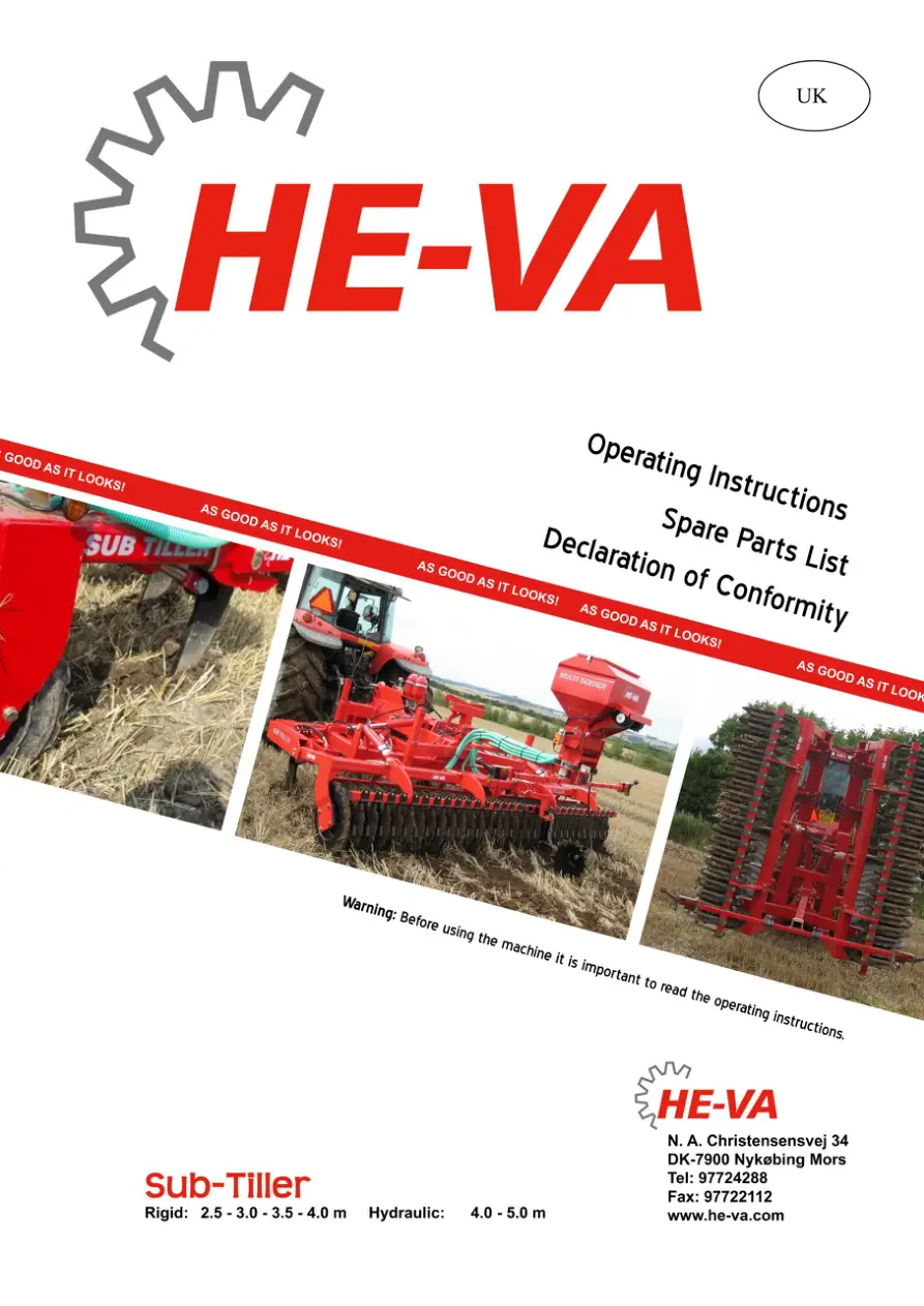 HE-VA He Va 2.5 3.0 3.5 4.0 Parts Manual