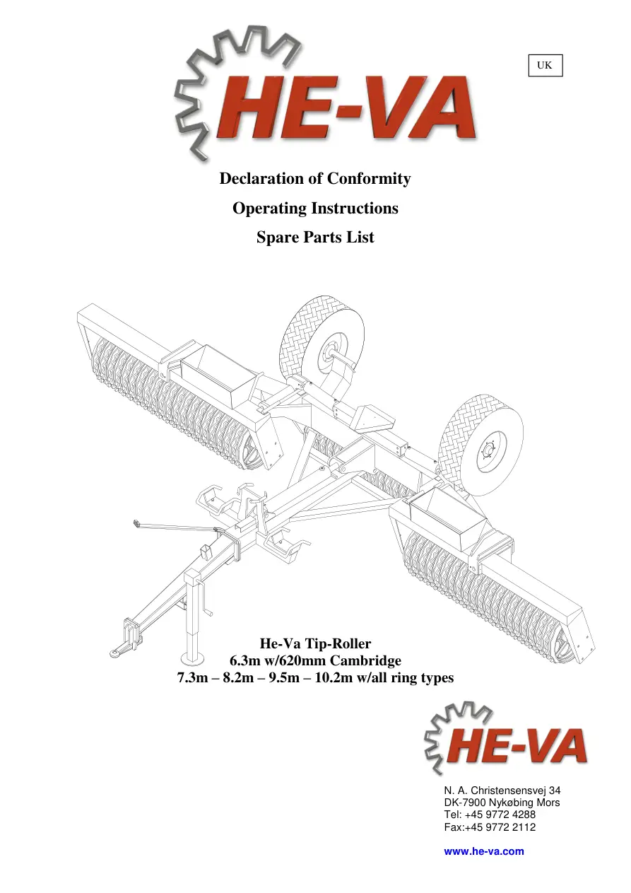 HE-VA He Va 6.3 7.3 8.2 9.5 10.2 Parts Manual