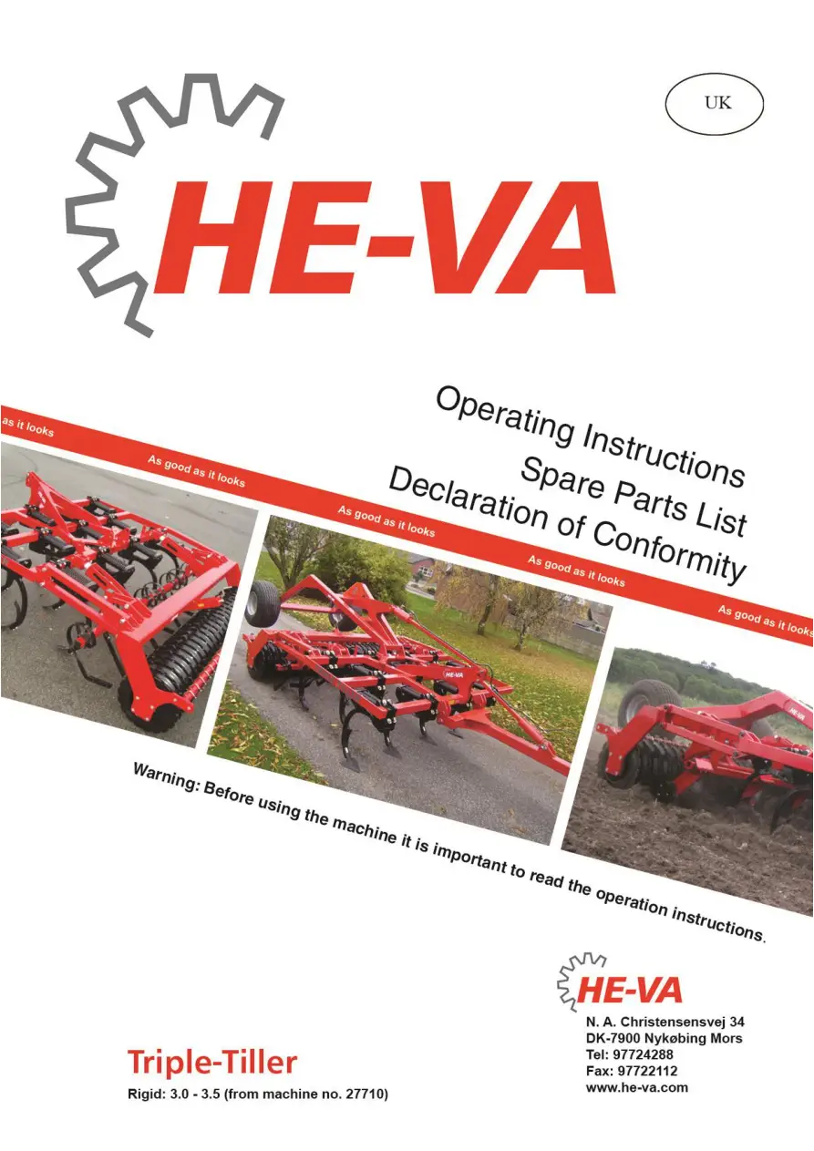 HE-VA He Va 3.0 3.5 Parts Manual