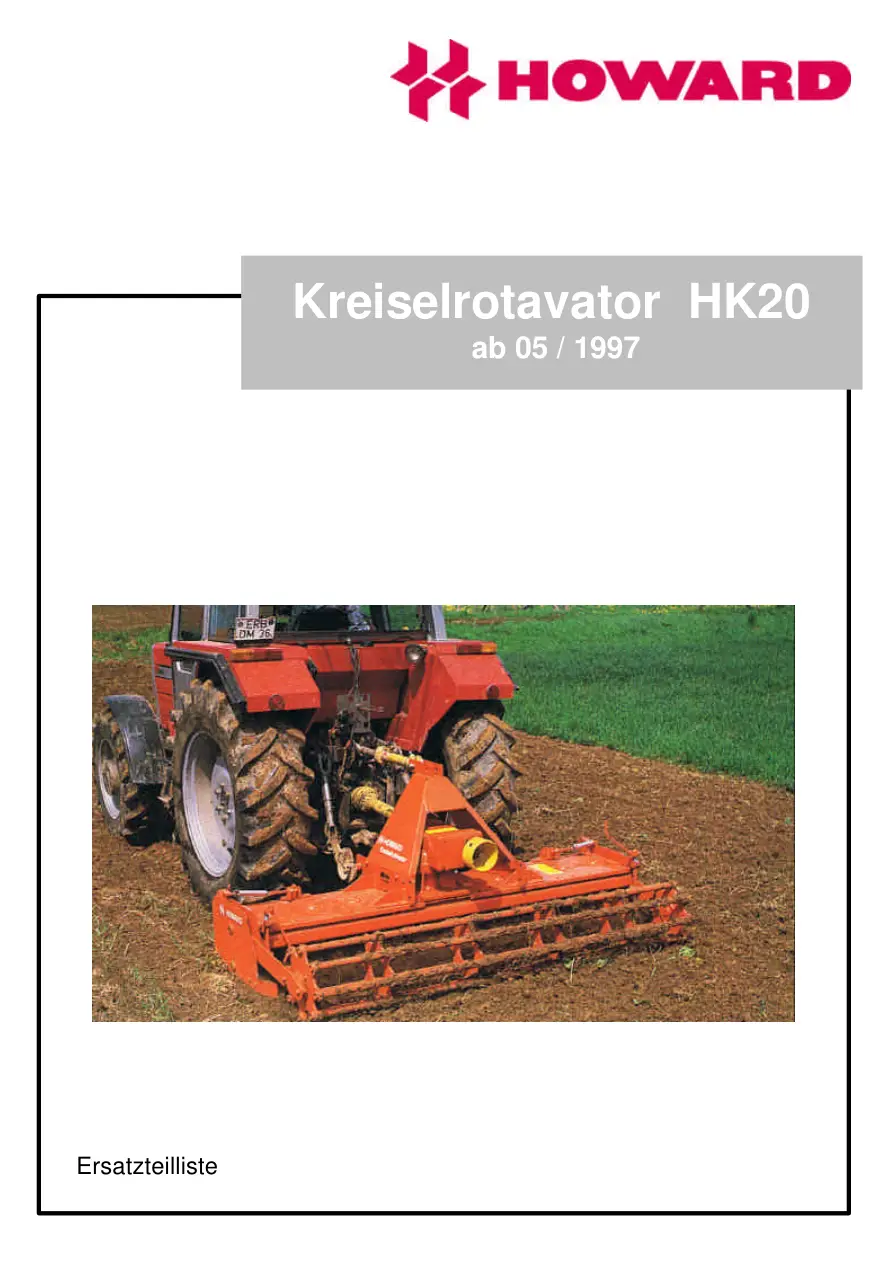 Howard Hk20 05 1997 Parts Manual
