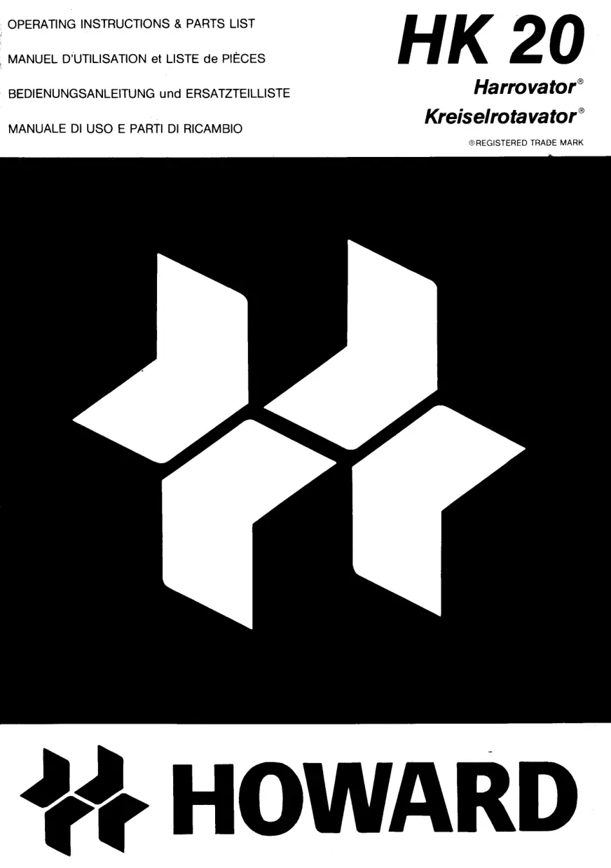 Howard Hk20 1985 Parts Manual