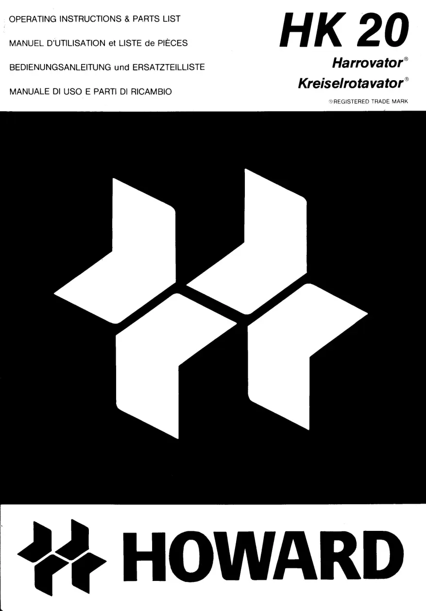 Howard Hk20 1999 Parts Manual