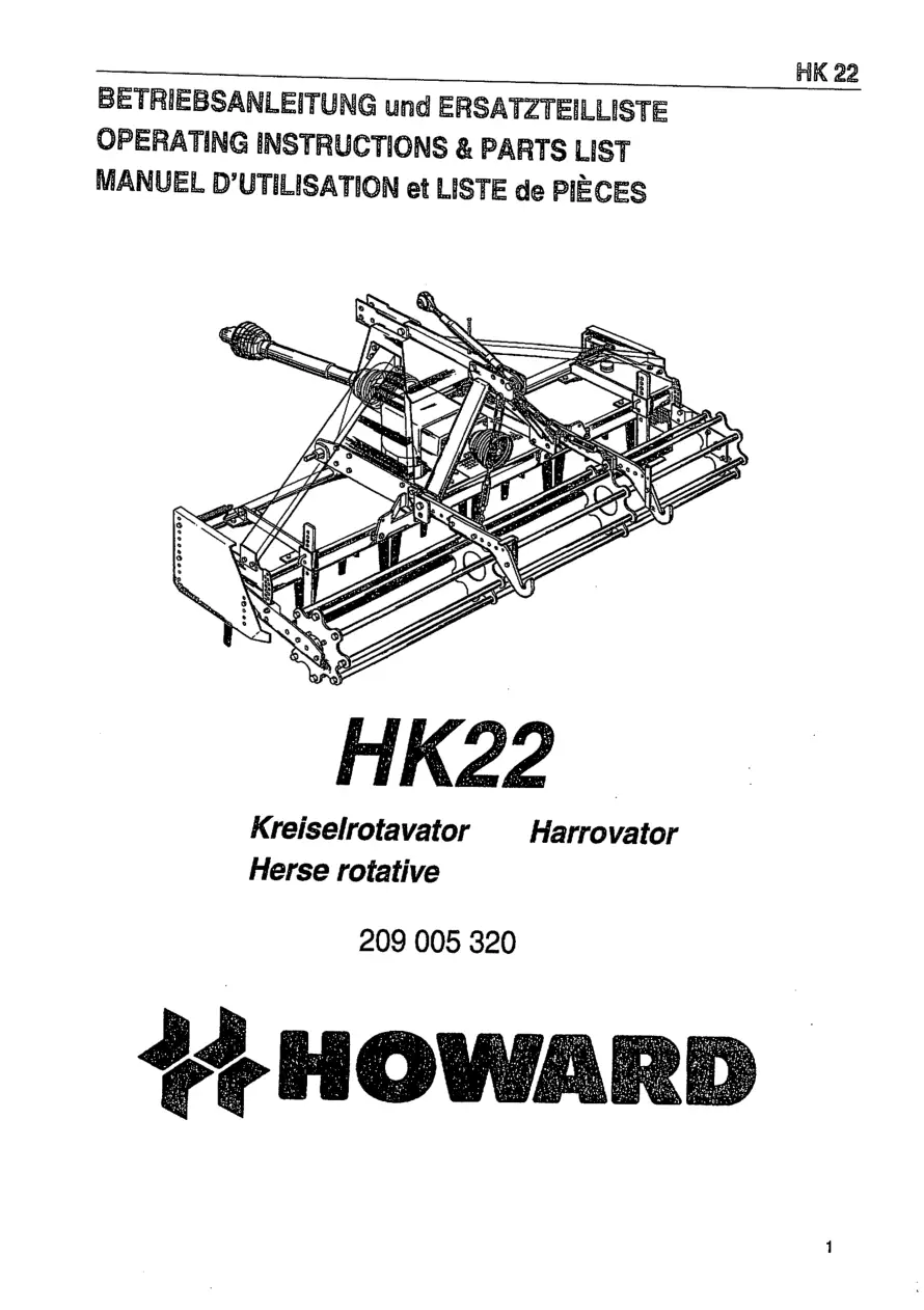 Howard Hk22 Parts Manual