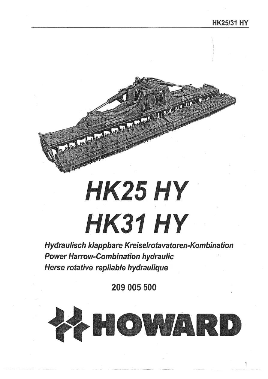Howard Hk25 31Hy Parts Manual
