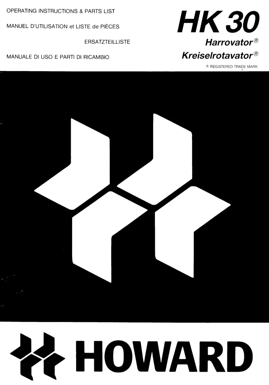 Howard Hk30 1985 Parts Manual