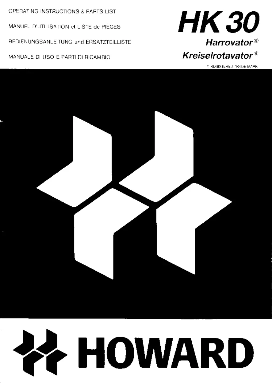 Howard Hk30 1997 Parts Manual