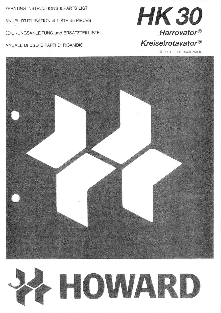 Howard Hk30 Parts Manual