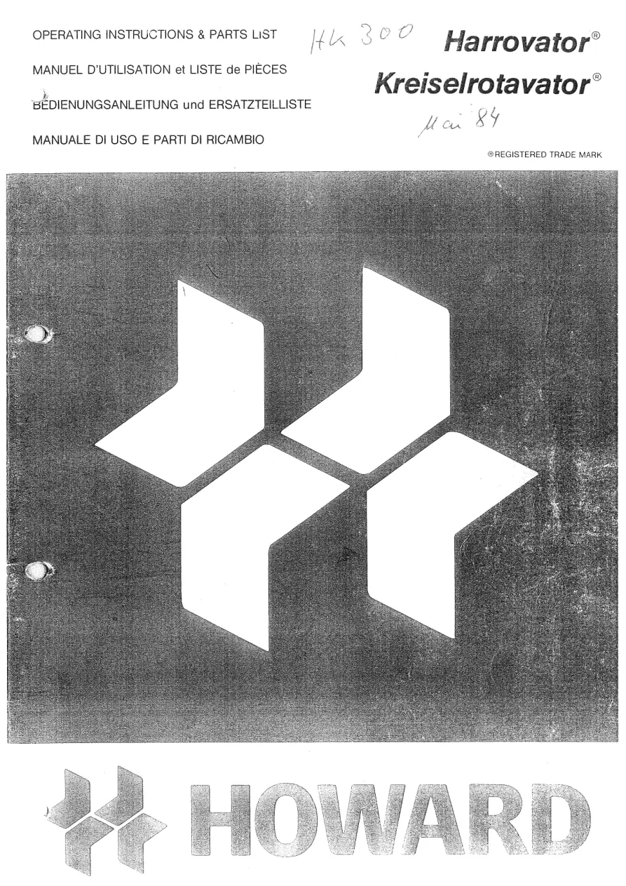 Howard Hk300 Parts Manual