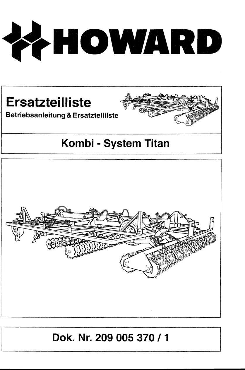 Howard Kombi Titan Parts Manual
