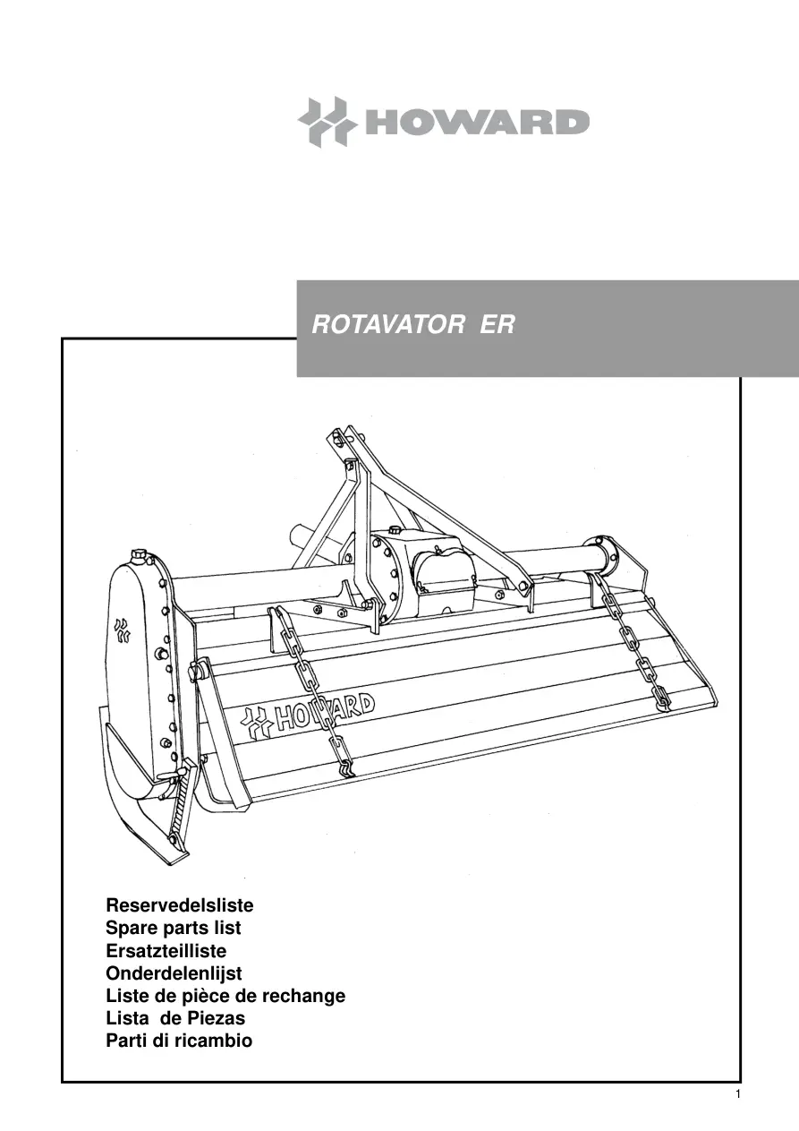 Howard Rotavator Er Parts Manual