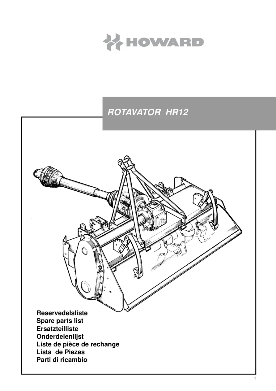 Howard Rotavator Hr12 Parts Manual