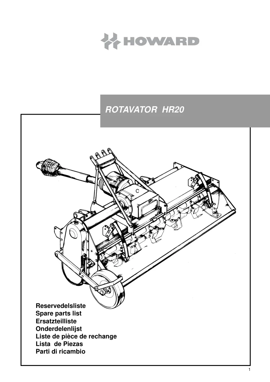 Howard Rotavator Hr20 Parts Manual