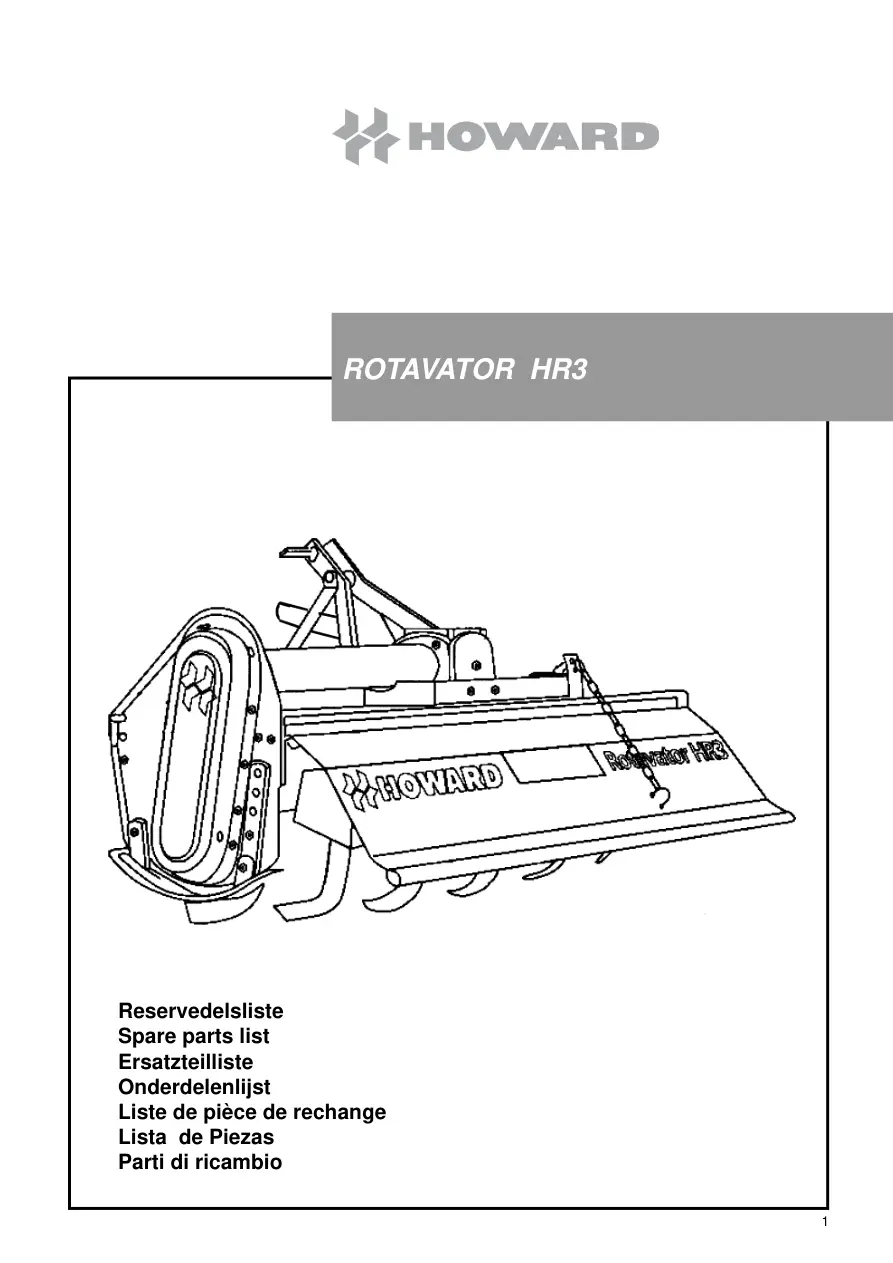 Howard Rotavator Hr3 Parts Manual