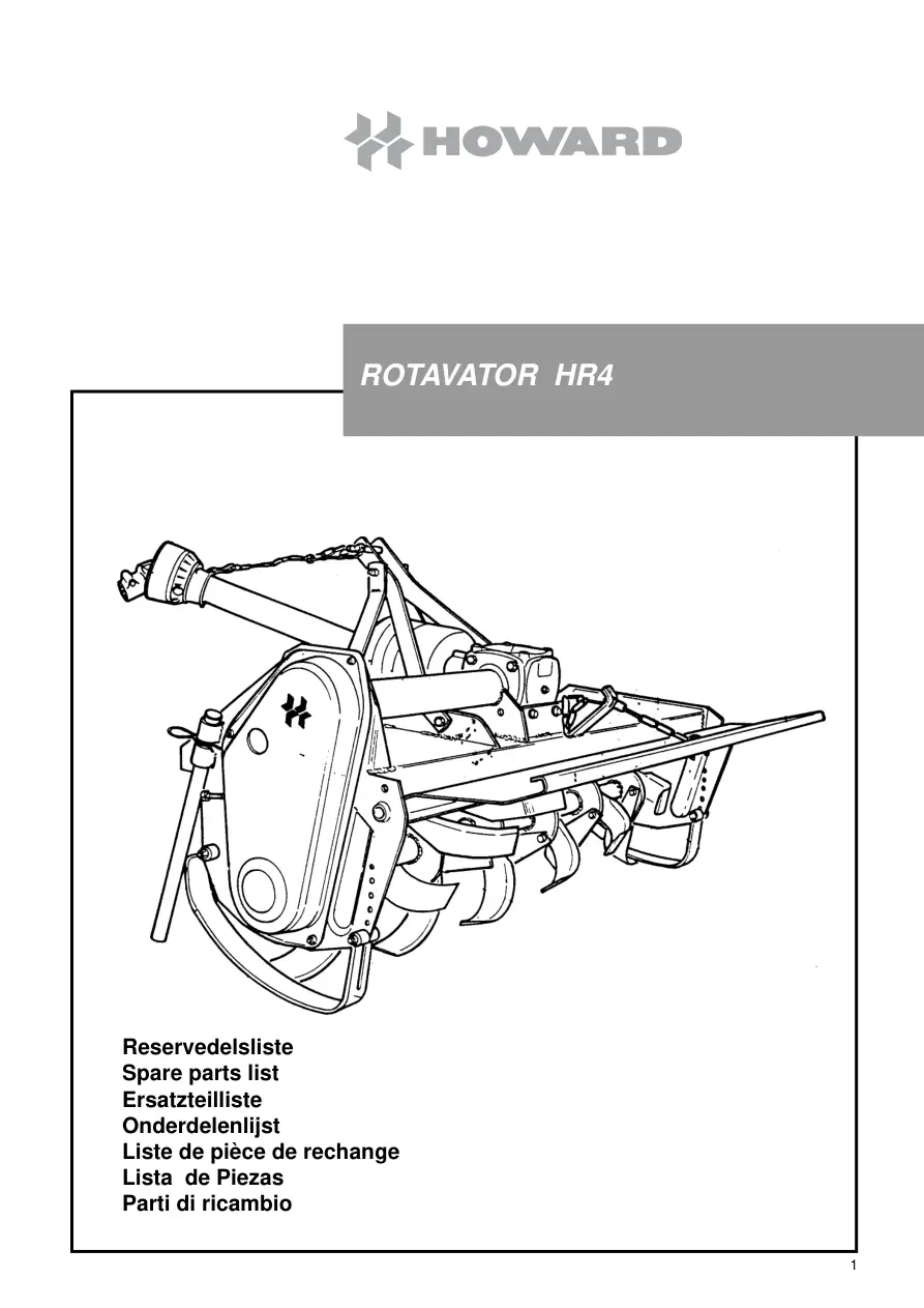 Howard Rotavator Hr4 Parts Manual