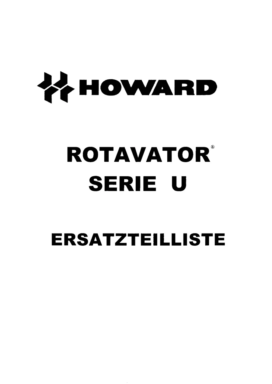 Howard Rotavator U Parts Manual