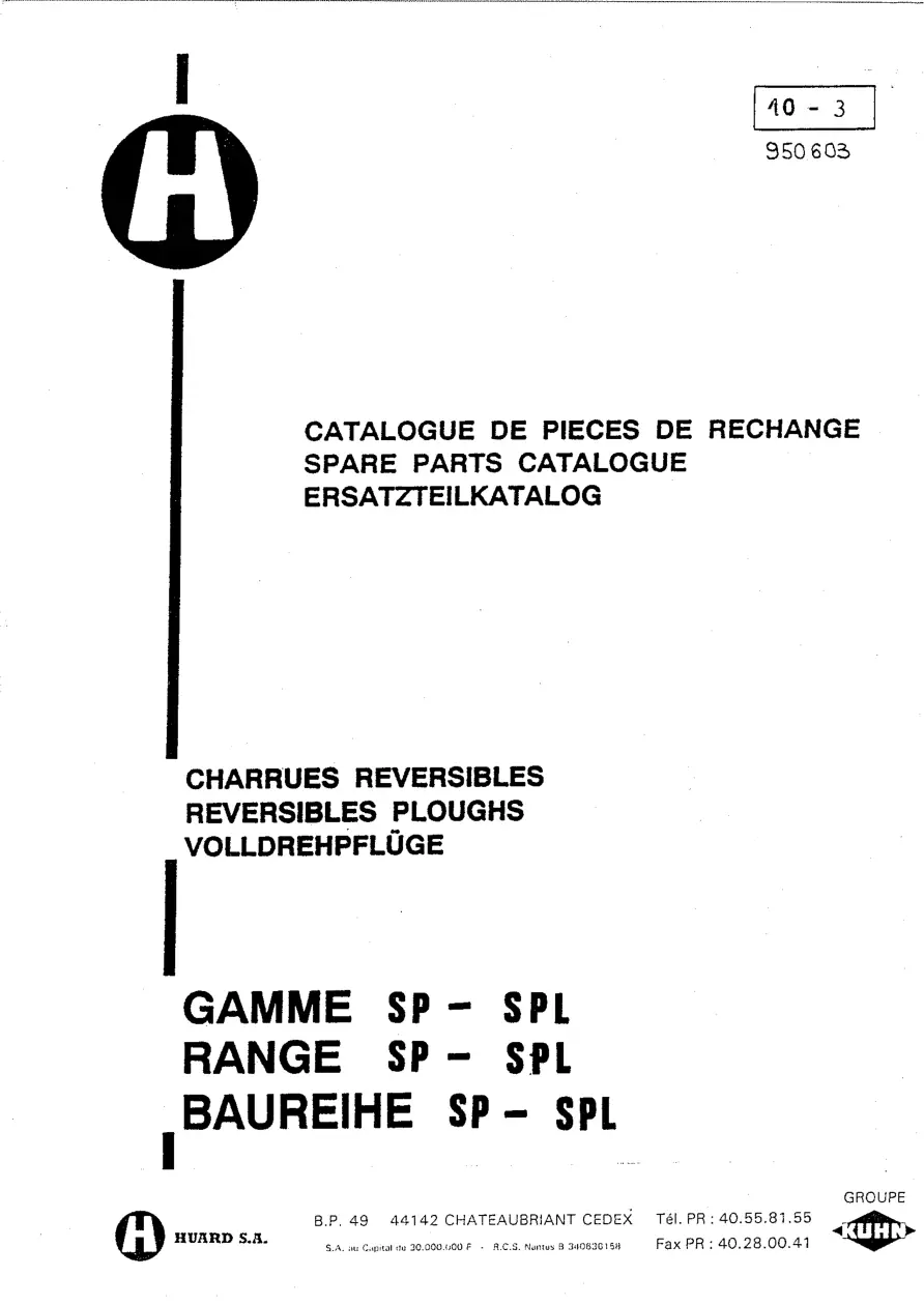 Huard Sp Spl Parts Manual