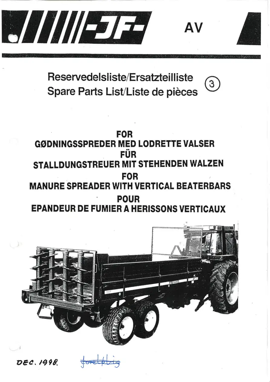 JF Stoll Av Parts Manual