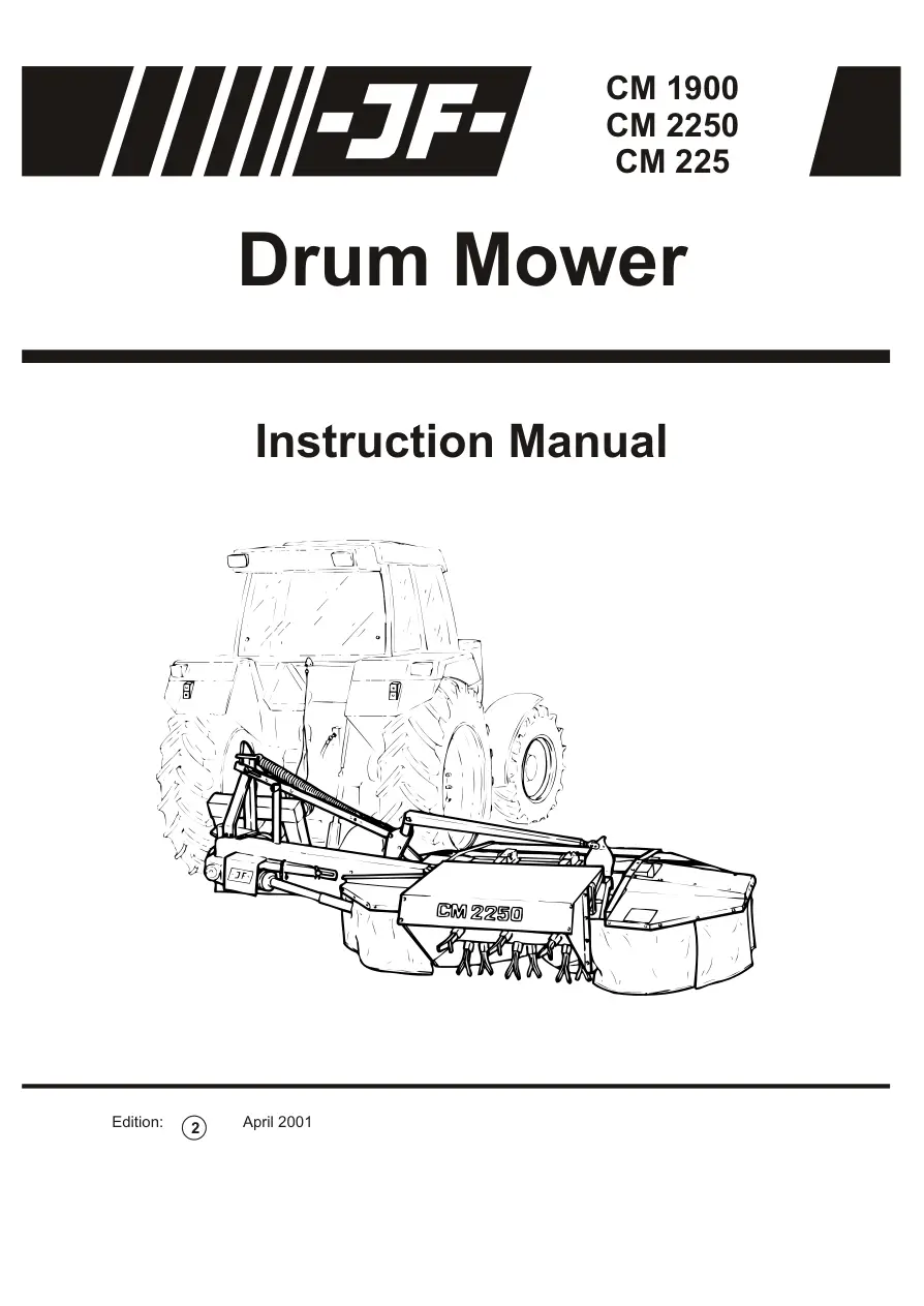 JF Stoll Cm 1900 2250 225 Drum Mower 2001 Operators Manual