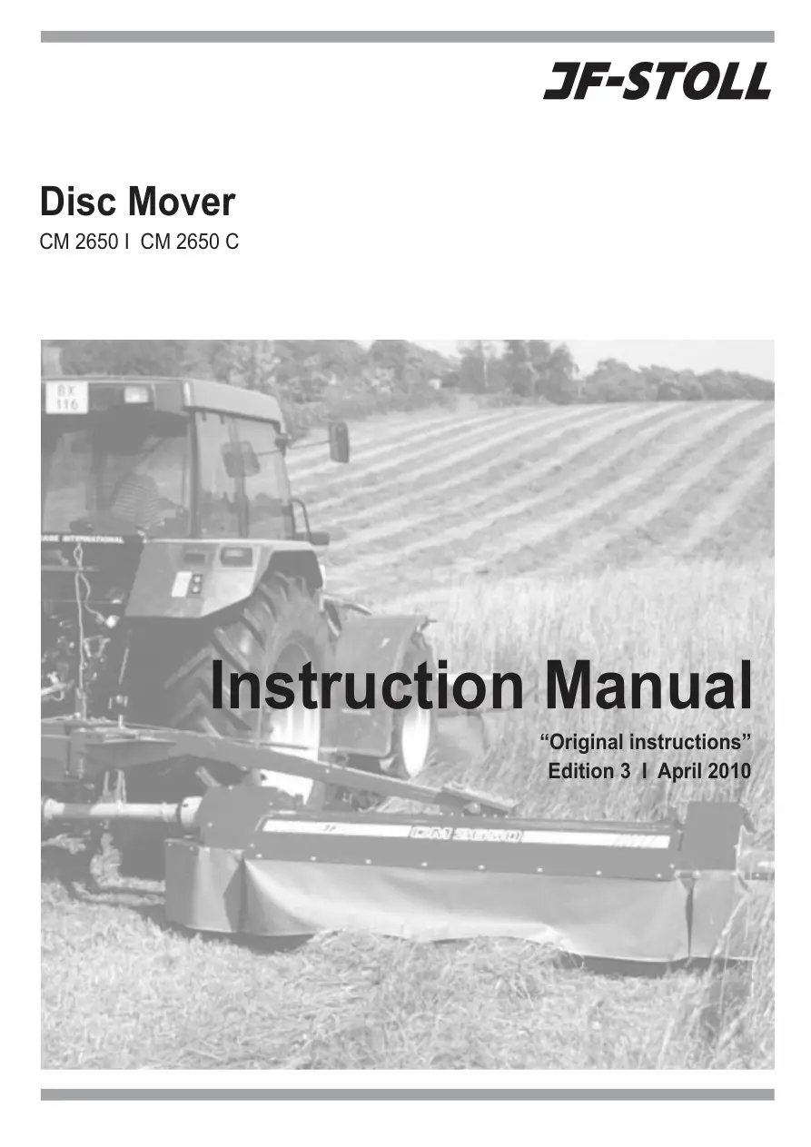 JF Stoll Cm 2650 C Disc 2010 Operators Manual